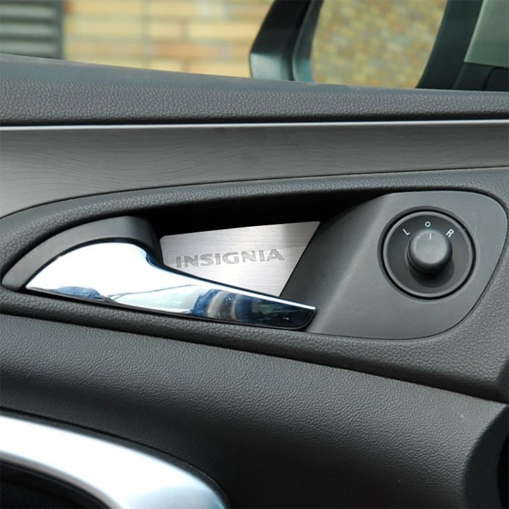 Car Accessories Metal Silver Interior Door Handle Cap Trim Cover Stickers For Opel Insignia Vauxhall Holden 2009-2016 - 2