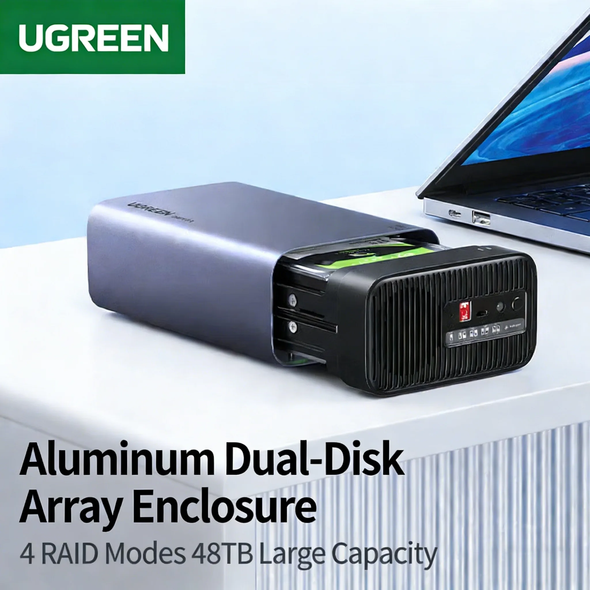UGREEN 어레이 하드 디스크 캐비닛（RAID） NAS 확장 저장 용량 확장에 적합 2.5/3.5 SATA 기계식/솔리드 스테이트