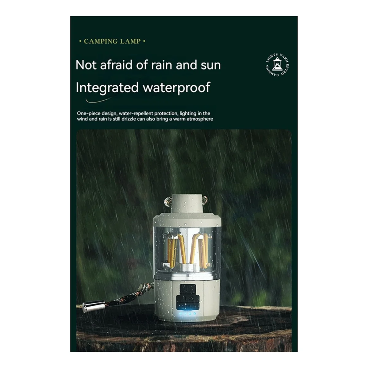 BAAU Portable COB Warm Camping Lights Strong LED Lantern Flashlight Rechargeable Outdoor Emergency Fishing Tent Tungsten Lamp