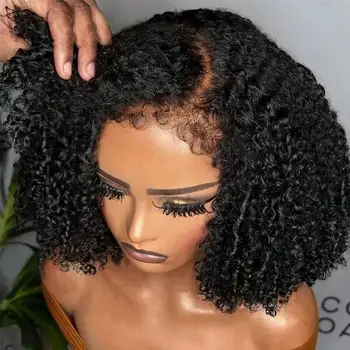 Jerry Curly 13x4 HD Swiss Lace Frontal Human Hair Wig Pre Plucked with Natural Full Edges and Baby Hair for Women 1