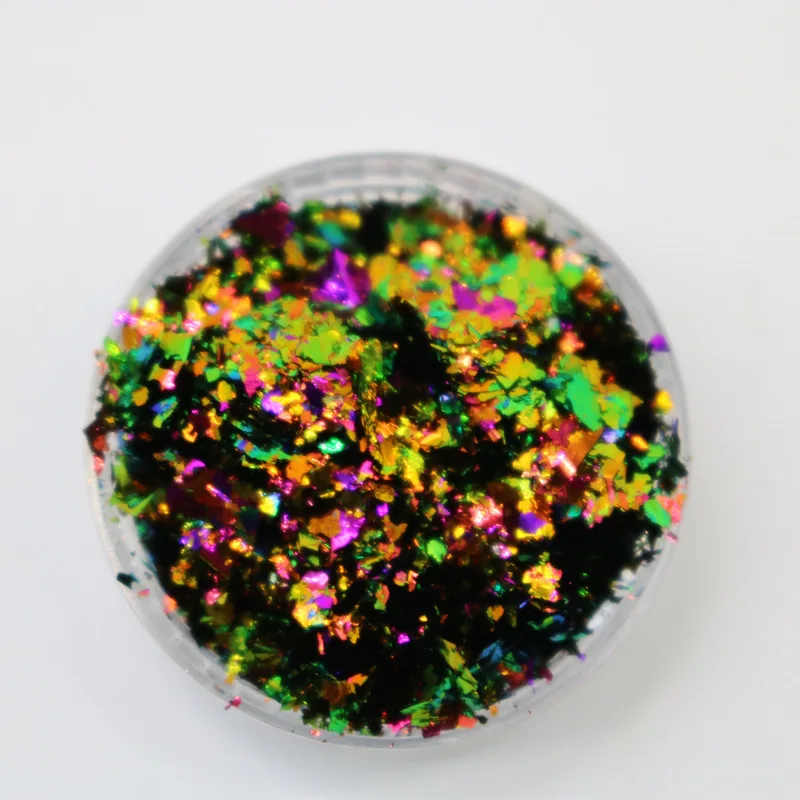 12 Farben Chamäleon Unregelmäßige Glitzerflocken Ultradünne Brokatwolke Yuki Nagelfolienflocken Net1-2g*12 Maniküre Chamäleon Pulver – Detail 16