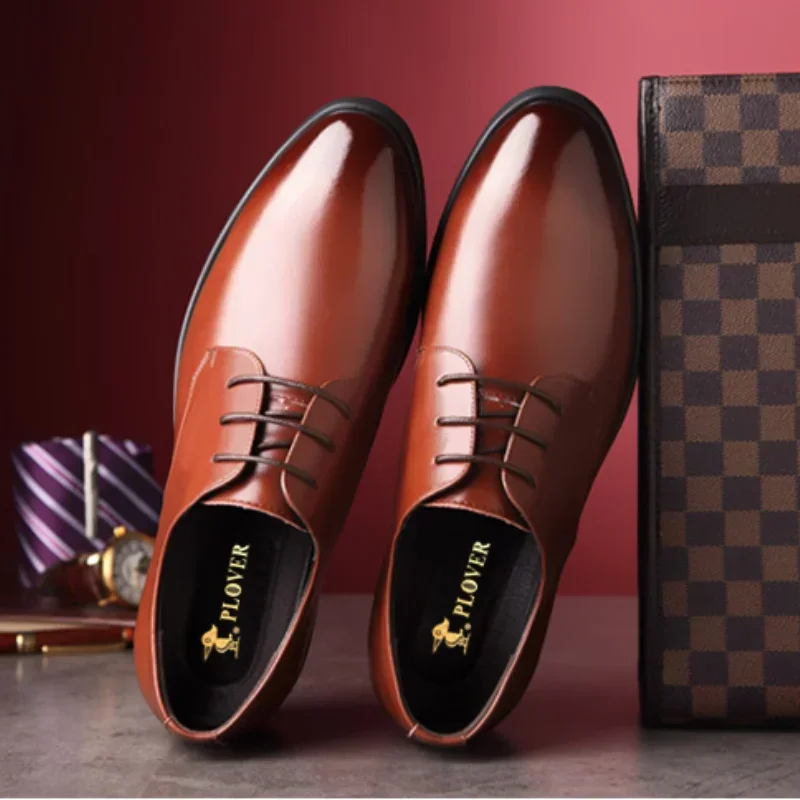 Natural Genuine Leather Dress Shoes Man Oxfords Lace Up Social Shoe for Men Suit Party