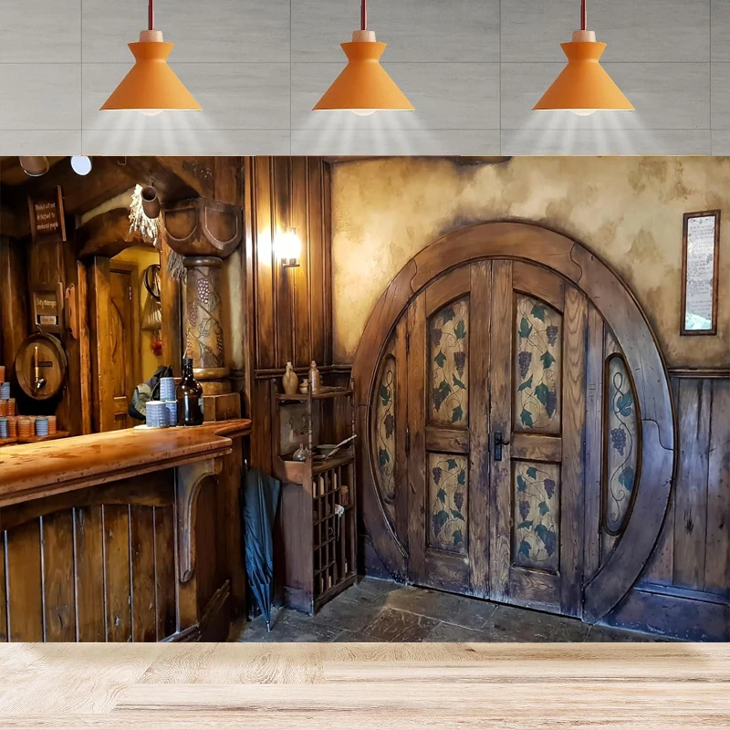 Vintage Hobbiton Tavern Fotografia Sfondo Per Hobbit Cave Cabin Background Per Hobbit Home Party Sfondo Wall Banner Decor