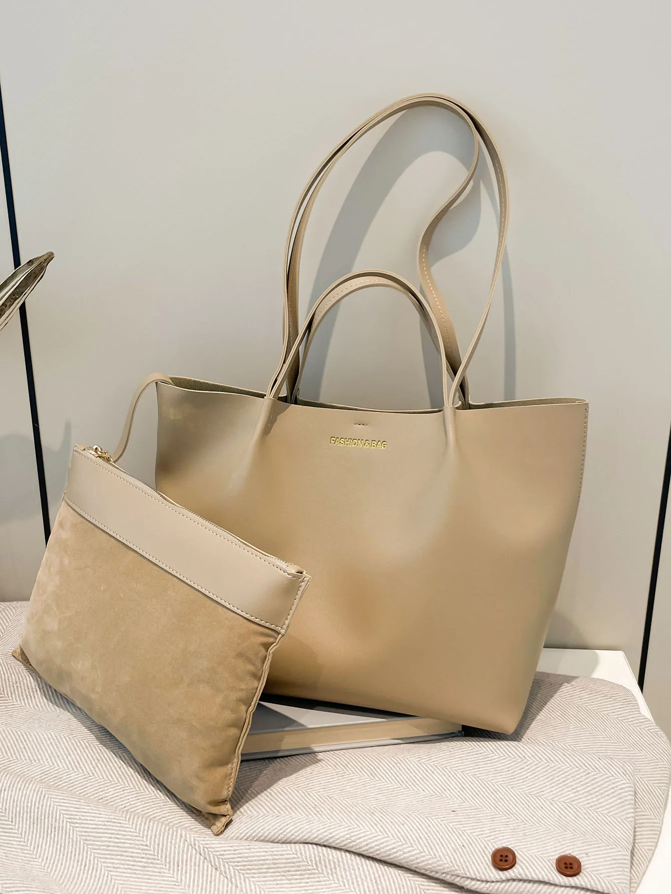 مجموعة عصرية جديدة مكونة من قطعتين لحقيبة اليد الن...