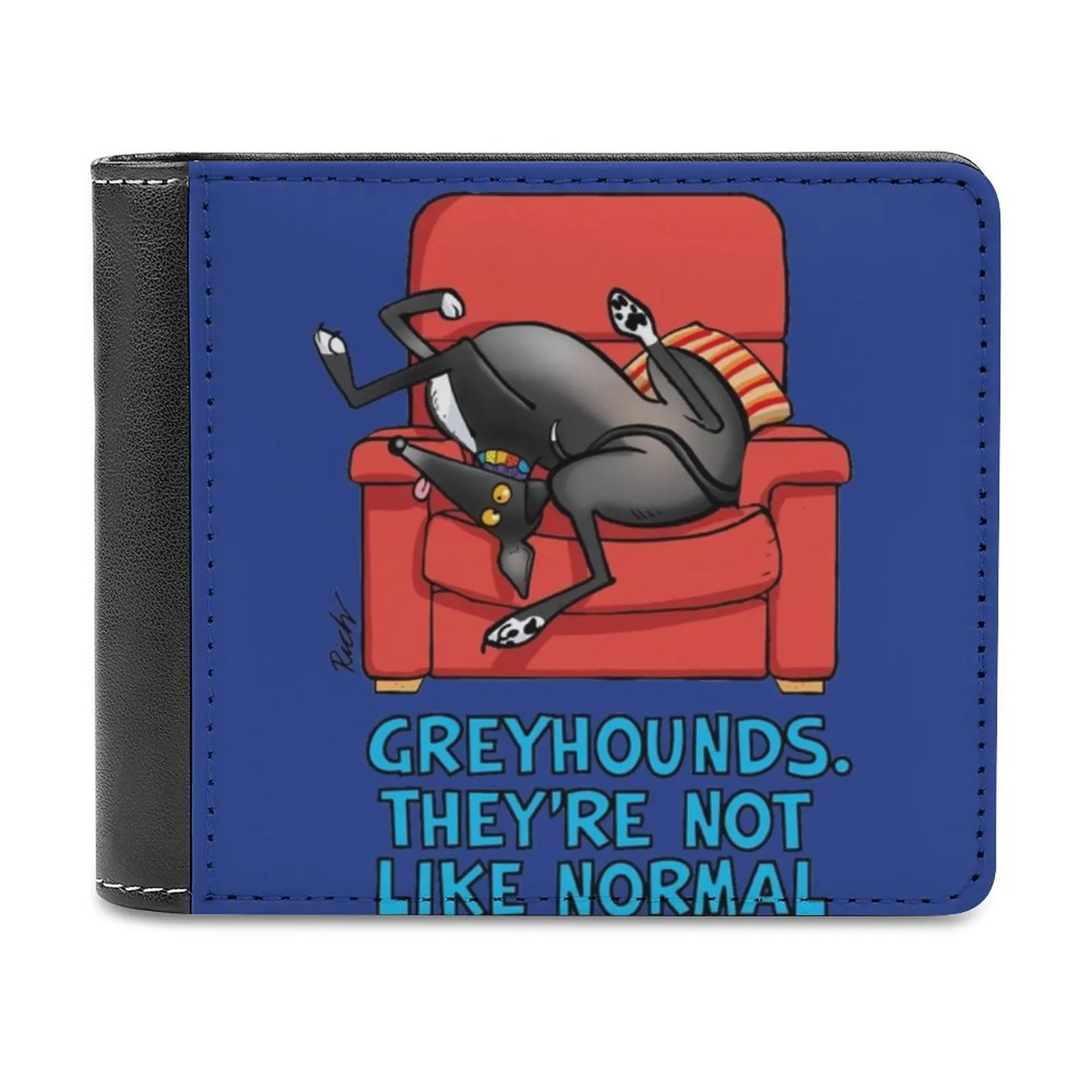 

Кожаные мужские кошельки they's с рисунком не похожи на обычных собак, Лидер продаж, новый мужской кошелек, трендовый кошелек для карт, кошелек с изображением yhound Whippet