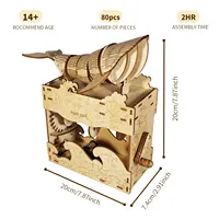 3d wooden puzzle Whale music box Play Beautiful Seaside Handmade Assembly Model kit Holidays birthdays Christmas gifts 2