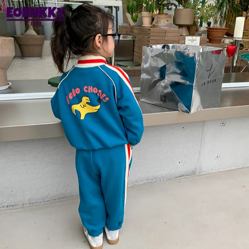 

Children Clothing Sets Kids Boys Girls Clothes Zipper Jacket+sweatpants Kid 2Pcs Suit Cotton 2023 Spring Autumn Baby Boy Outfit