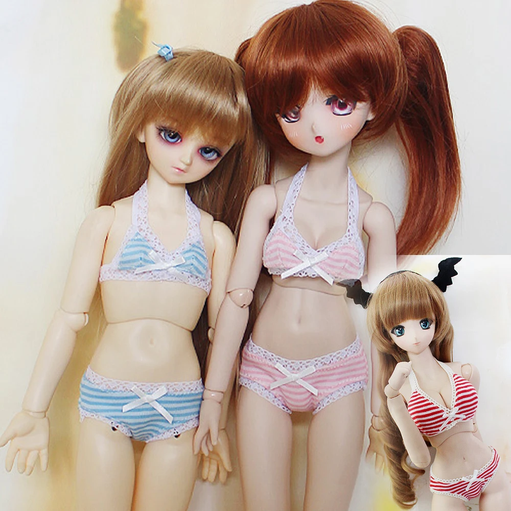 

D04-B345 Children handmade toy BJD/SD doll clothes 1/4 msd 1/3 SD13 SD16 DD DDDY Striped swimsuit set