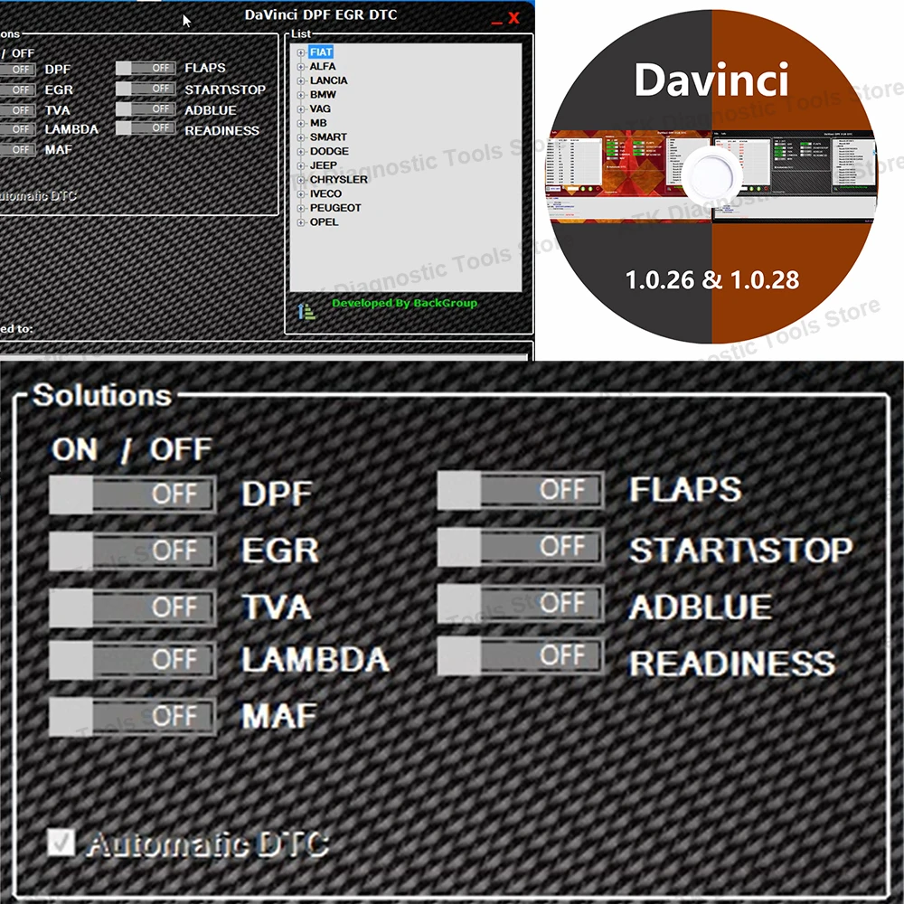 

Da-Vinci 1.0.28 Automotive Diagnostic Tool Da-Vinci 1.0.26 Da-Vinci 1.0.28 OBD2 Code Reader Repair Tool Support CD or U-disk