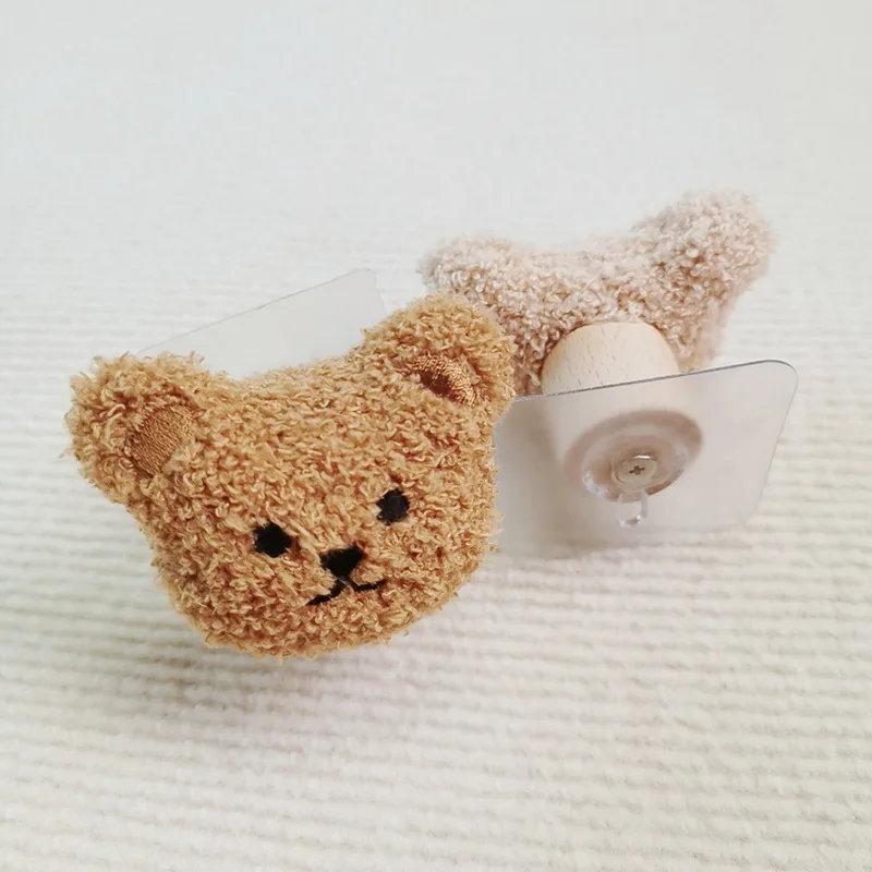 5Pcs ins embroidery bear wooden wall decoration hook children's room dress up wall hanging clothes cupboard door sticky hook 6 5Pcs ins embroidery bear wooden wall decoration hook children's room dress up wall hanging clothes cupboard door sticky hook 6