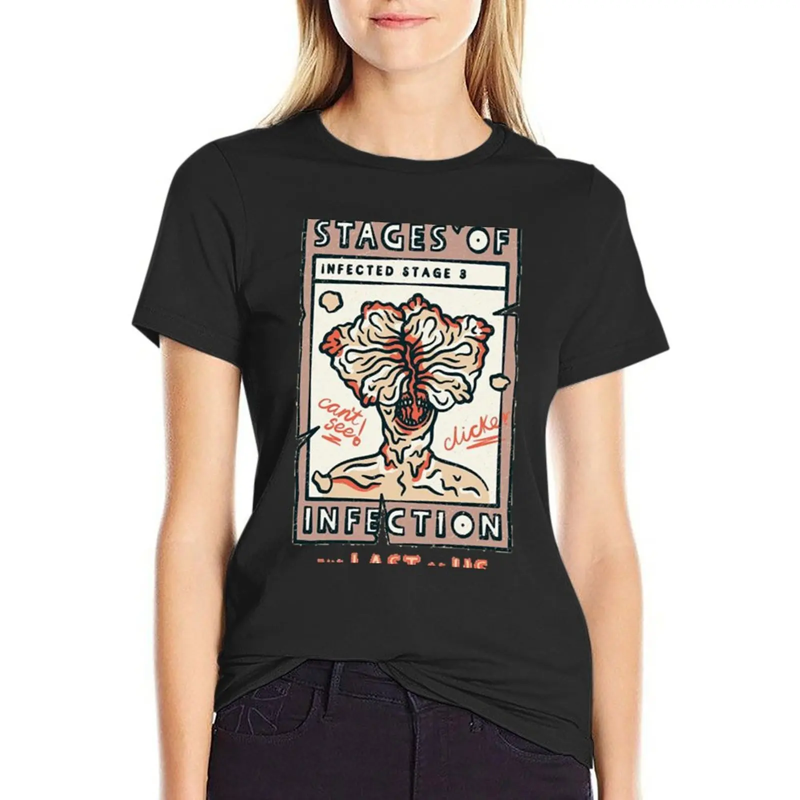 The Last of Us stages of infection clicker T-Shirt plus sizes tees quick drying Women's tops