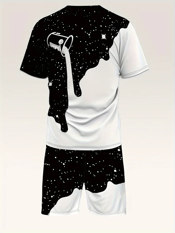 Starry Sky Graphic Print Summer Outfit Set