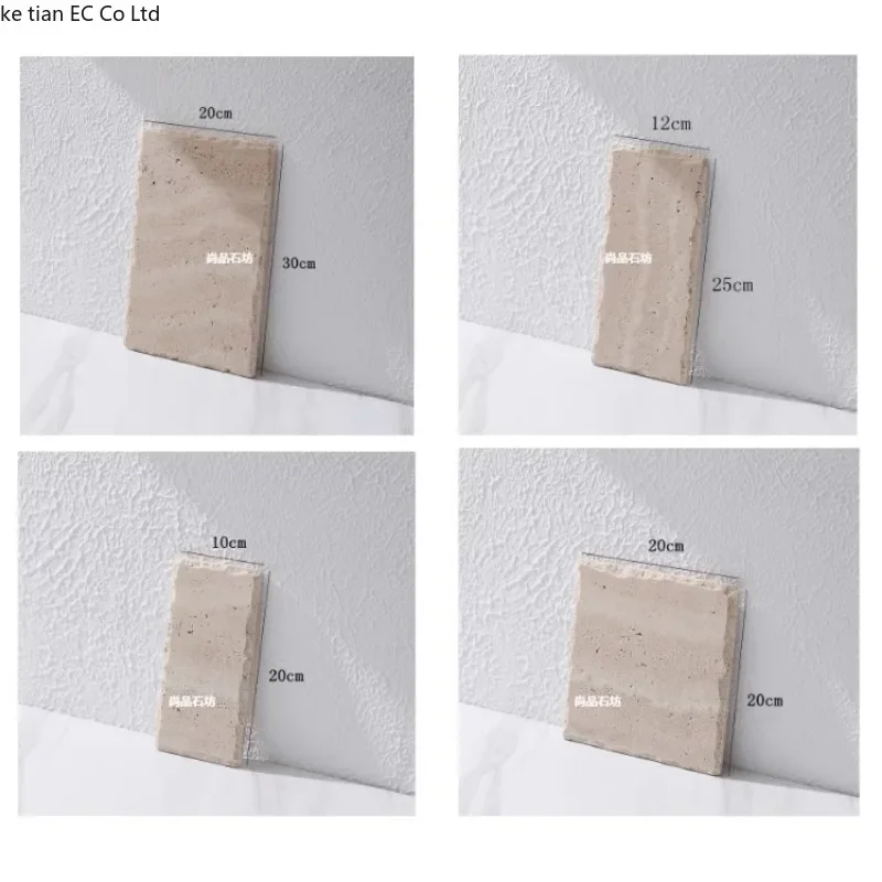 Wabi Sabi style natural cave stone flat plate Irregular edged beige cave stone tray Aromatherapy perfume jewelry storage tray 6