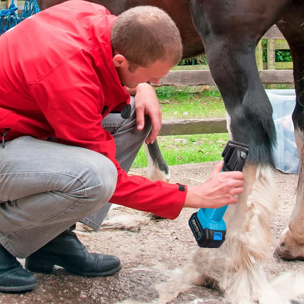 Electric Professional Horse Clippers 6 Speed  Animal Grooming Horse Cow Farm Livestock with Plastic Box for Makita 18V Battery 2