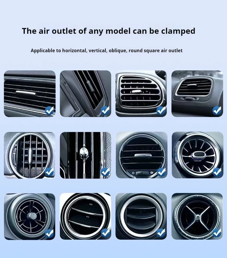 Car Phone Holder Hook Base Car Air Outlet Navigation Air Conditioning Port Phone Holder For iPhone Xiaomi Huawei Samsung