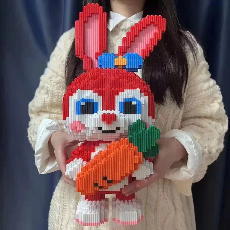

38 см Kawaii мультфильм лук морковь кролик головоломка строительный блок микро игрушка для мальчиков и девочек подарок на день рождения