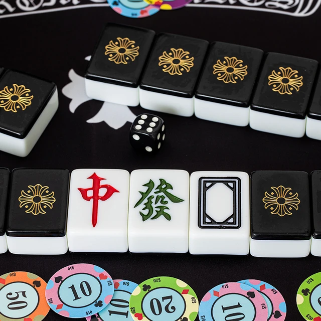 Casa mahjong conjunto jogo de mesa mah-jong viagem jogo de tabuleiro  entretenimento interno chinês engraçado família mesa jogo de tabuleiro -  AliExpress