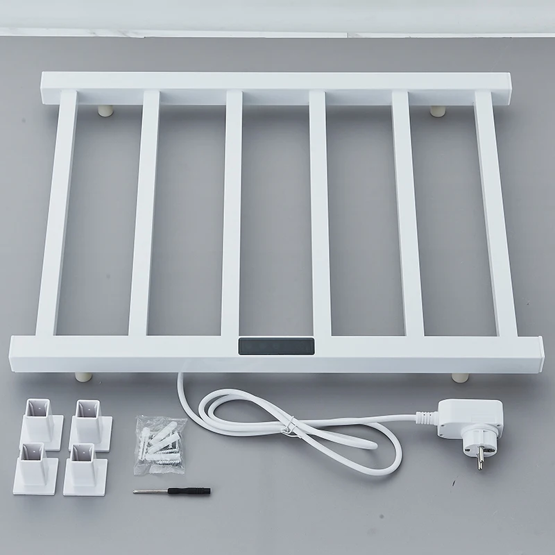 Electric Towel Rack Thermostatic Electric Towel Rack LCD Cloth Dryer Towel Bar IPX4 Waterproof Bathrobe Rack Space Aluminum Bathroom Hardware Set
