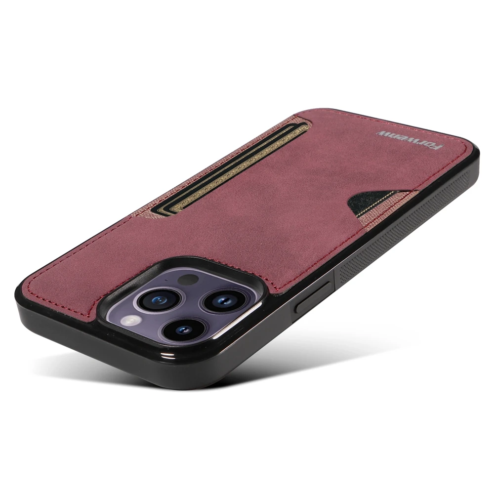 Vintage Leather Card Holder Wallet Phone Case - Shockproof Protective Cover