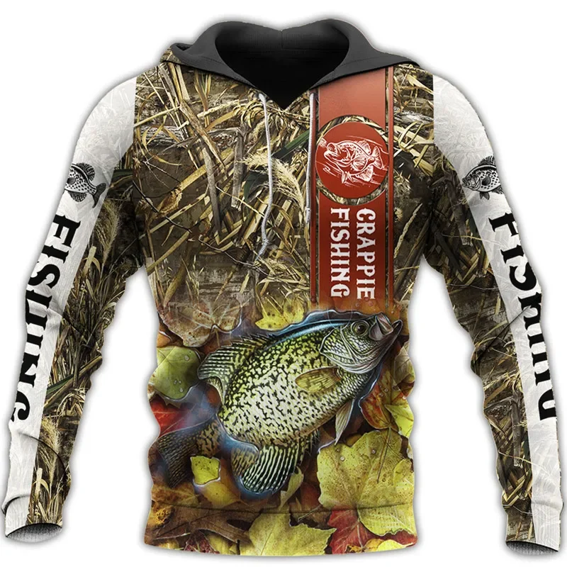

Fashion unisex fall/winter sweatshirt Crappie fishing 3Dfull print sweatshirt hoodie zipper hoodie street casual sports pullover