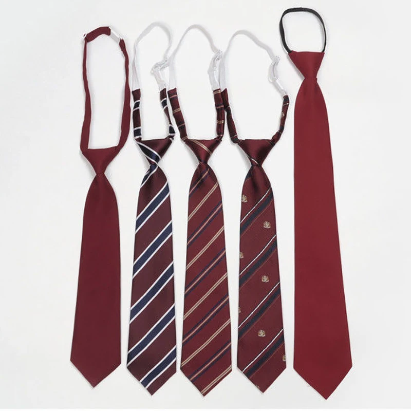 Women Solid Or Red Stripes Long Tie Girls Bow Tie Necktie Choker For Japanese Korean Students JK School Uniforms Neckwear 2