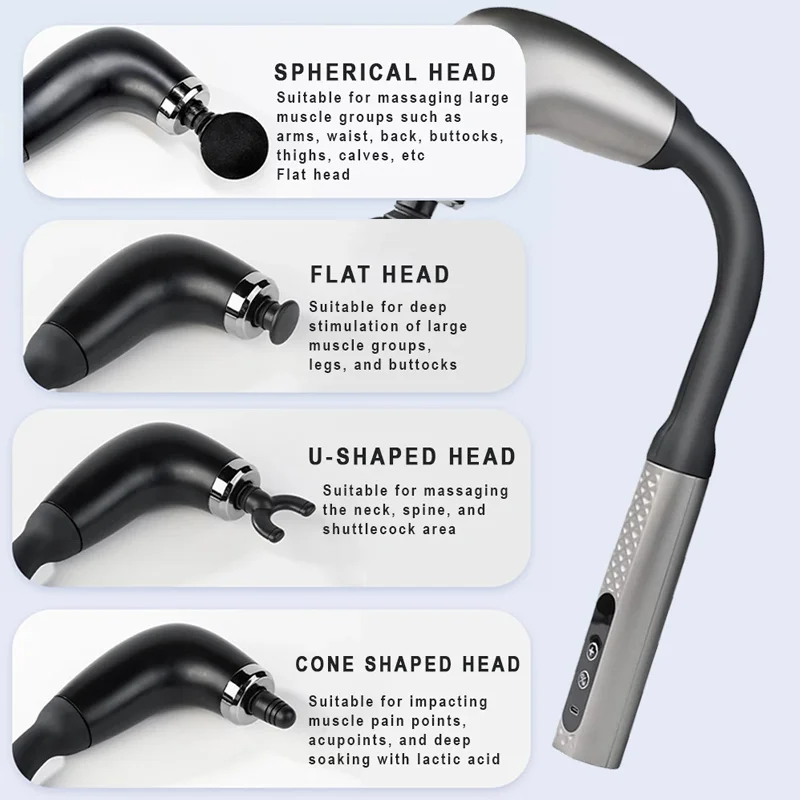 Rechargeable Fascia Gun For Body Neck Back Deep Muscle Massager Vibration Massage Gun Body Shaping Relaxation Fitness Slimming
