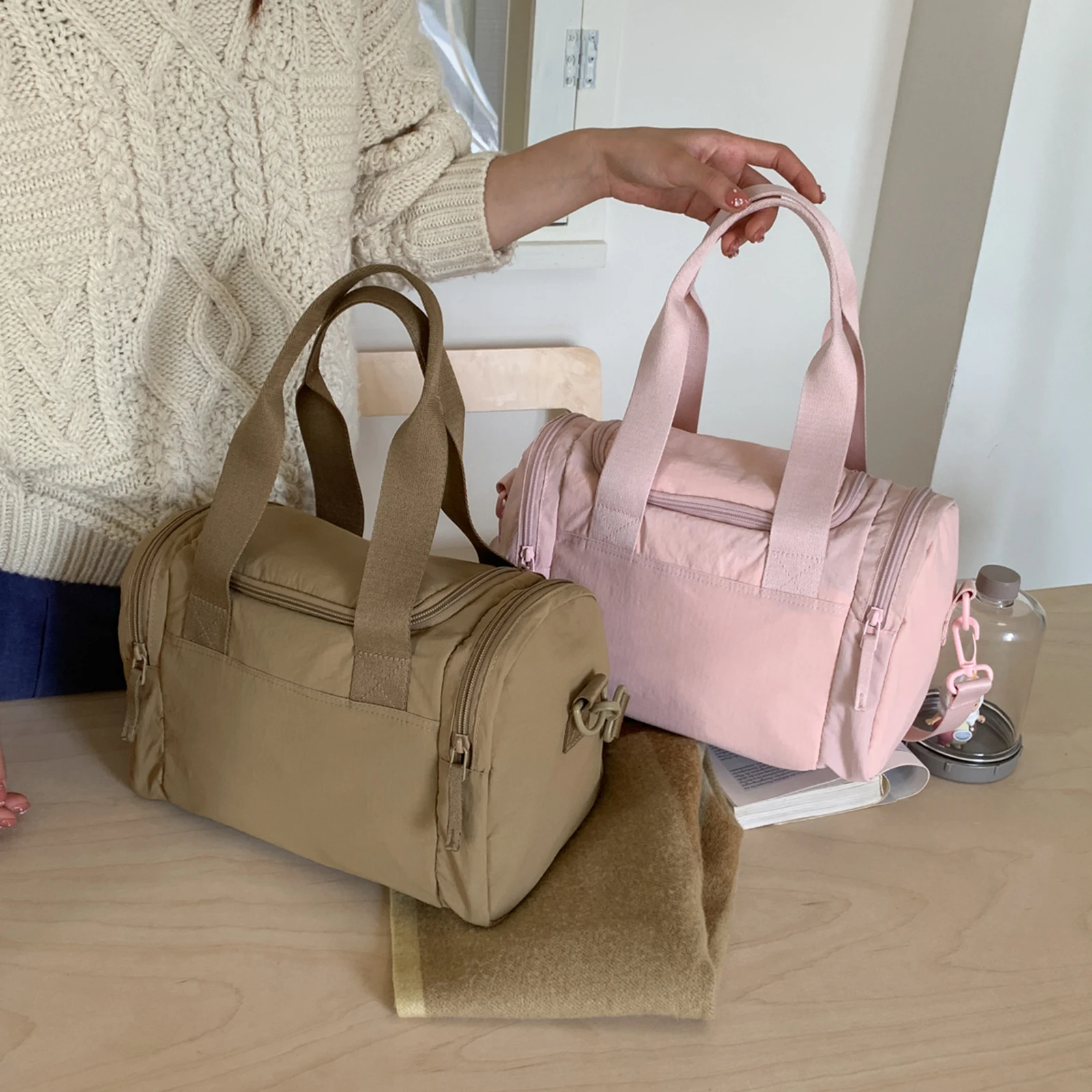 Weekender Bags with Wet Compartment Small Gym Bag Puffer Duffle Bag for Women Travel Gym Weekend Workout