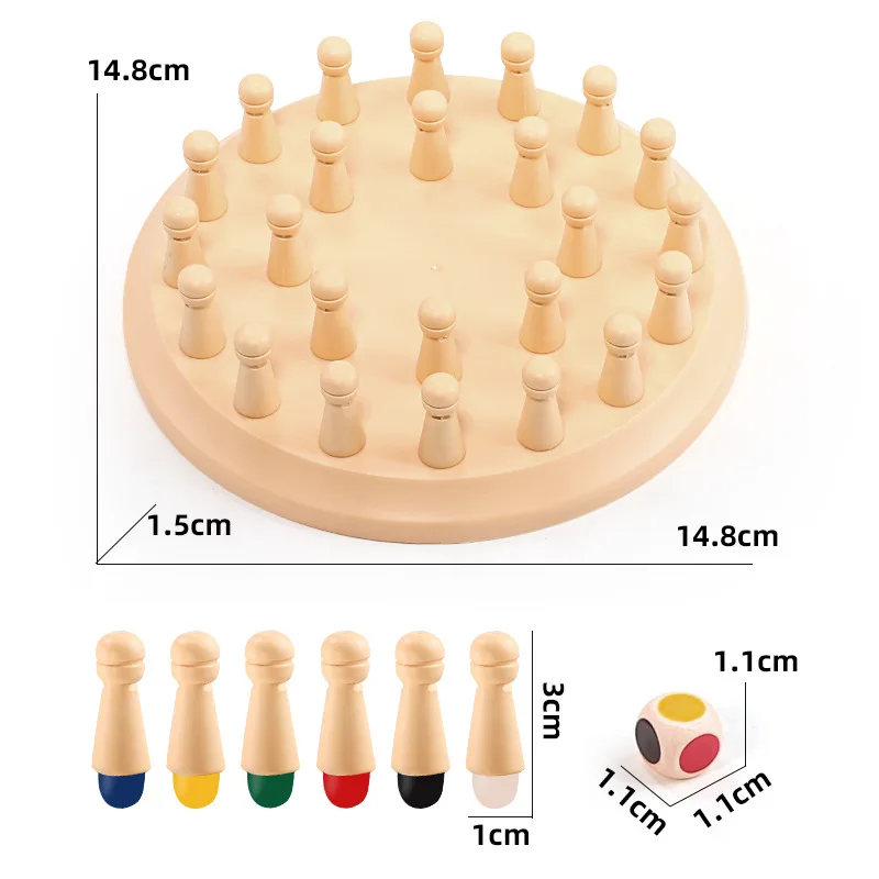 (Abs) Plastic Color Chess Game, Montessori Educational Toy For Kids 3+, Memory Matching Puzzle Board Game With Dice &_voghion.com