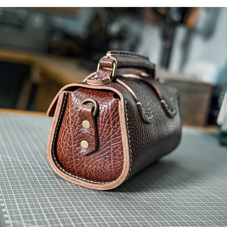 PNDME hochwertige erste Schicht Rindsleder Damen kleine Handtasche Designer handgemachte echtes Leder weibliche Schulter Umhängetasche – Detail 10