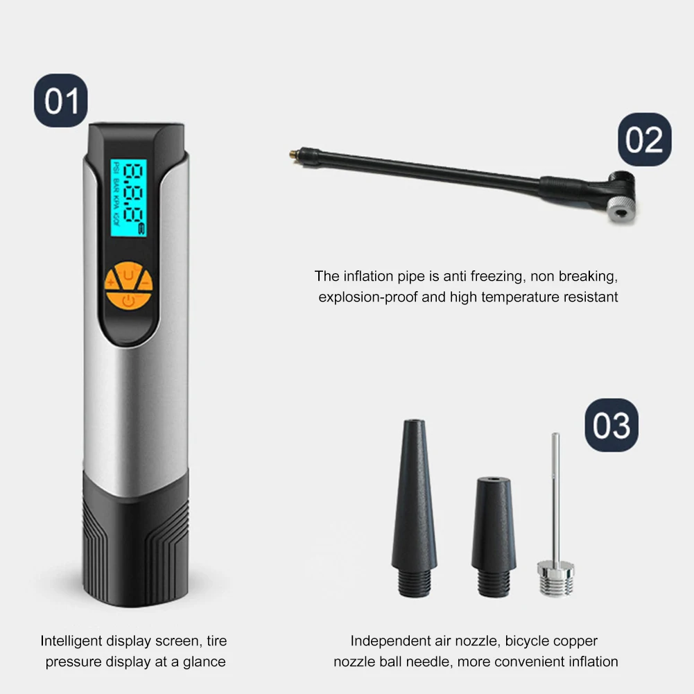 ELEKTRISCHE AUTO REIFEN AKKU LUFTPUMPE KOMPRESSOR LCD FÜR FAHRRAD