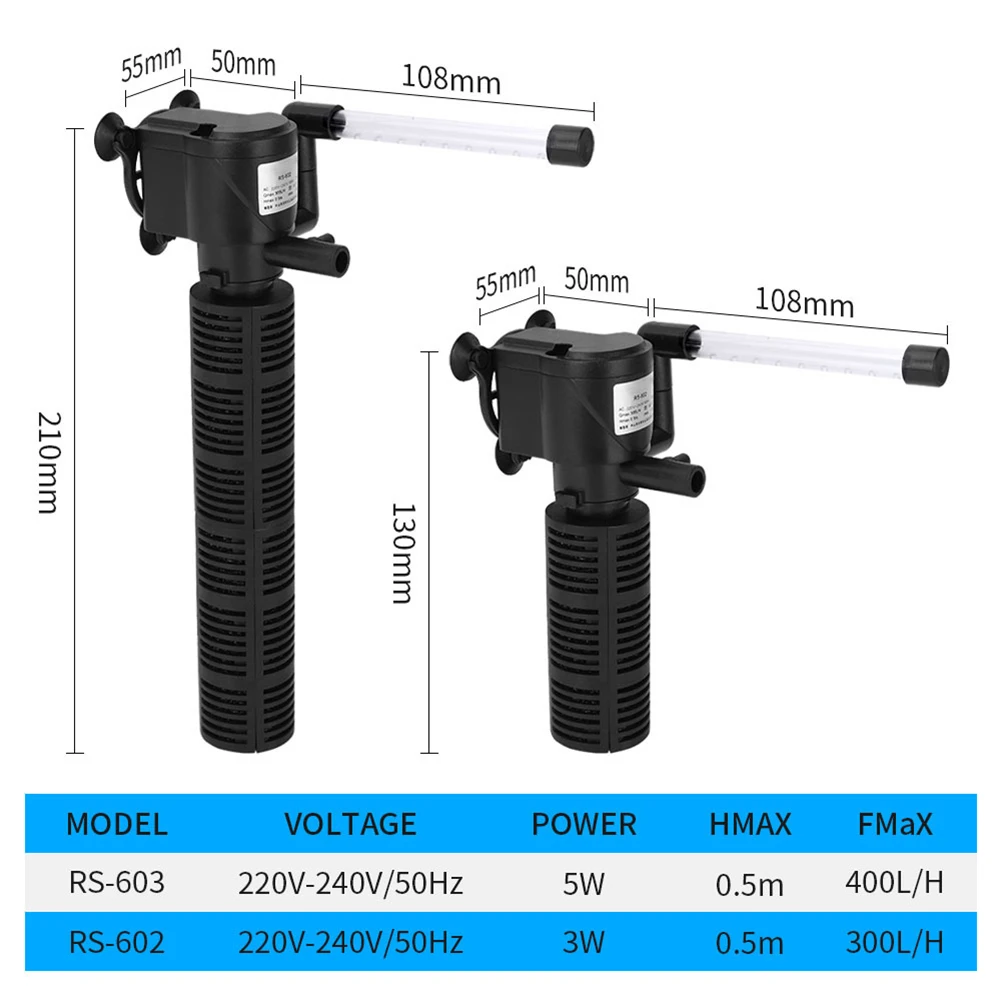 Aquarium 3 in 1 Submersible Filter 6