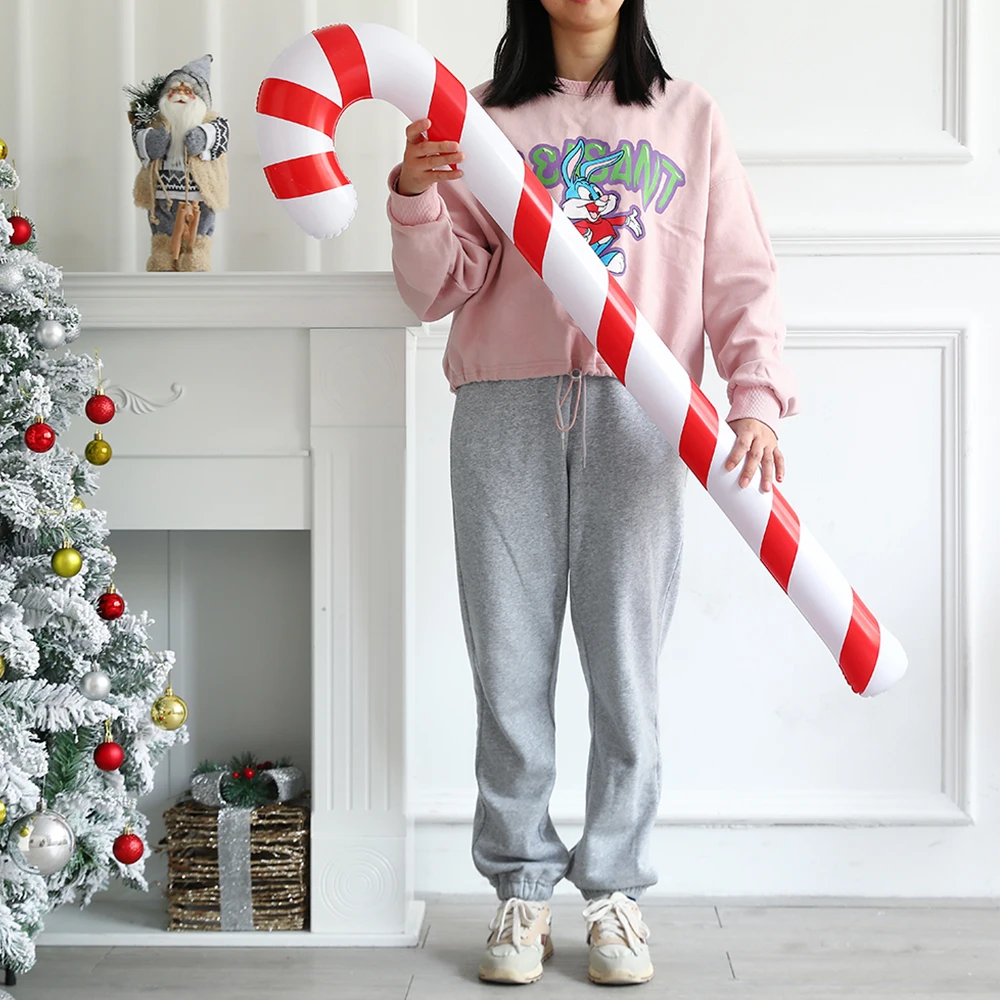 90/120cm Inflatable Christmas Candy Cane Balloon Outdoor Cane Decoration Home Party 2023 Christmas New Year Gift Childrens Toys