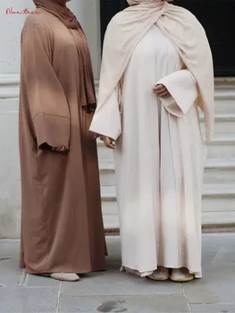 Ramadan Eid Djellaba Suits Abaya Dubai Two pieces Muslim Sets Dress Abaya Dubai Turkey Muslim Islam Abayas With Belt WY604