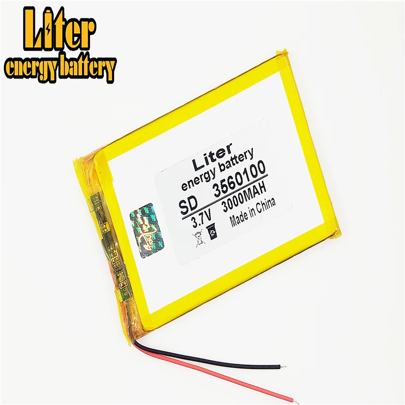3.7V 3000mAH 3560100 polymer lithium ion battery Li-ion for tablet pc GPS mp3 mp4 cell phone speaker | Электроника