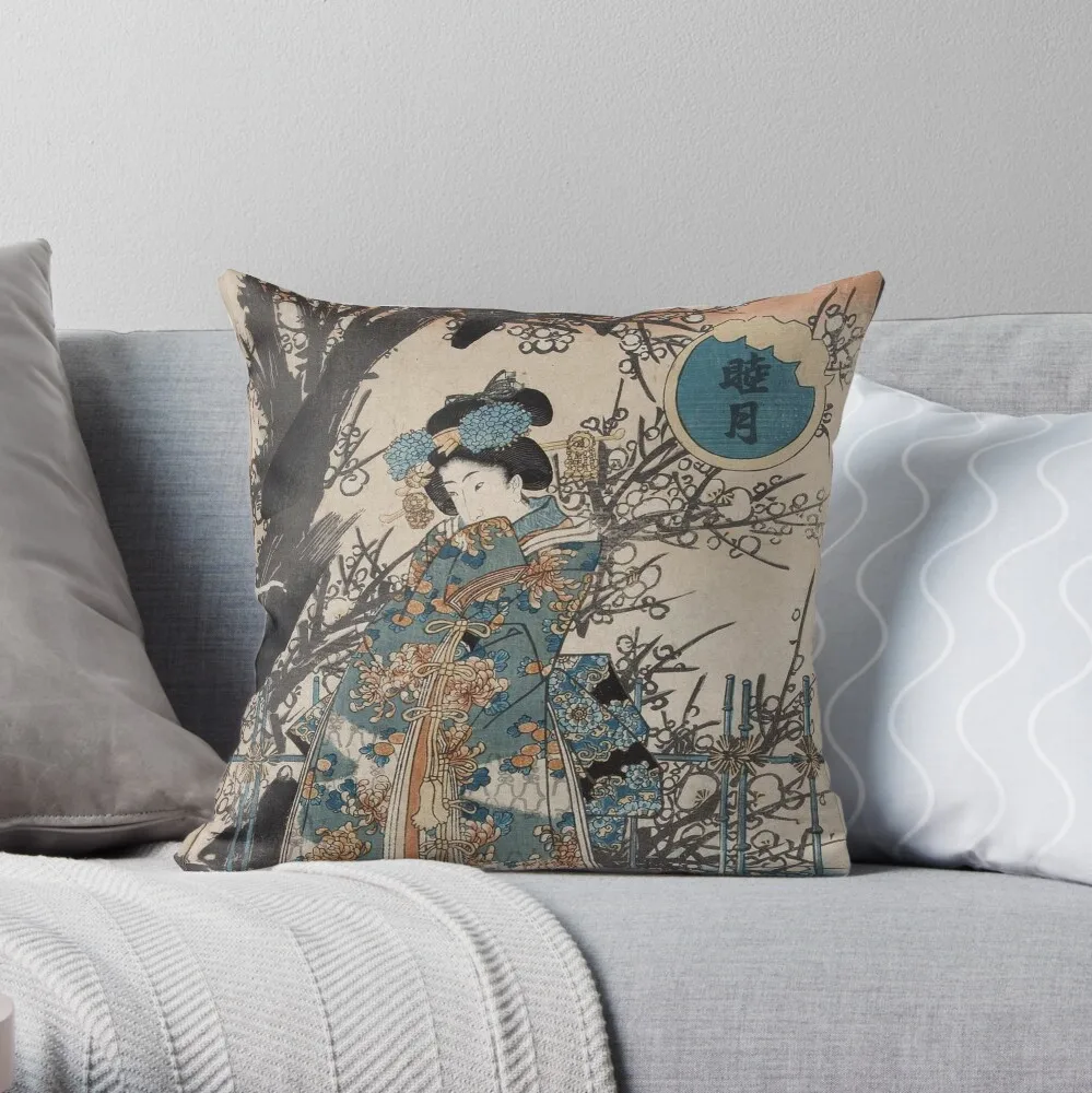 

Classic Vintage Ukiyo-e Japanese Art Geisha Portrait Throw Pillow Couch Cushions Decorative Cushions Pillow Cases Decorative