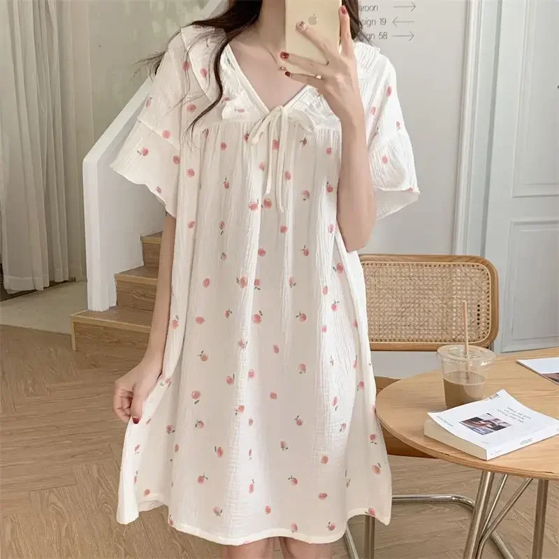 【threetimes】韓国人気★(S,M) Cotton Pajama Dress threetimes] Cotton pajama dress (Pink) 正規品 韓国ブランド