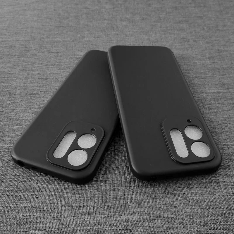 Sleek Black Matte Silicone Case - Soft TPU Back Cover for Xiaomi Poco C95 Pro 4G
