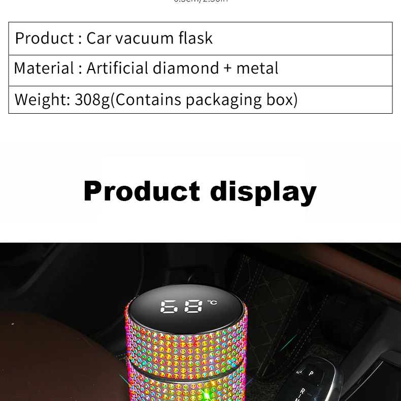 Diamond Display Temperature Thermos Cup Water Bottle 19 Diamond Display Temperature Thermos Cup Water Bottle