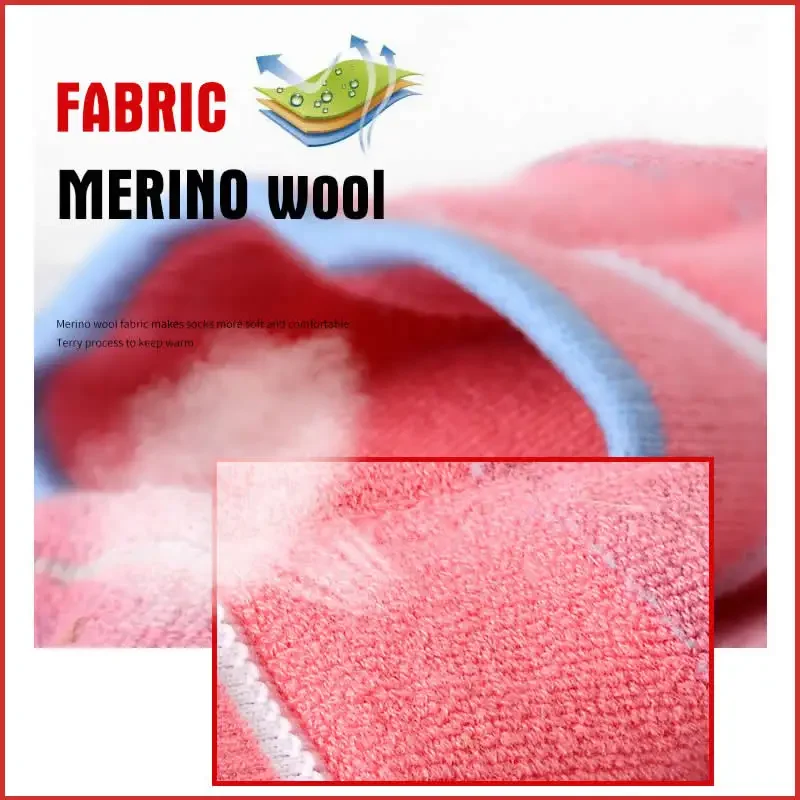 2 Pairs Ski Socks Men Women Thickened Thermal Merino Wool Winter Outdoor Snow Sports Cycling Mountaineering Hiking Socks