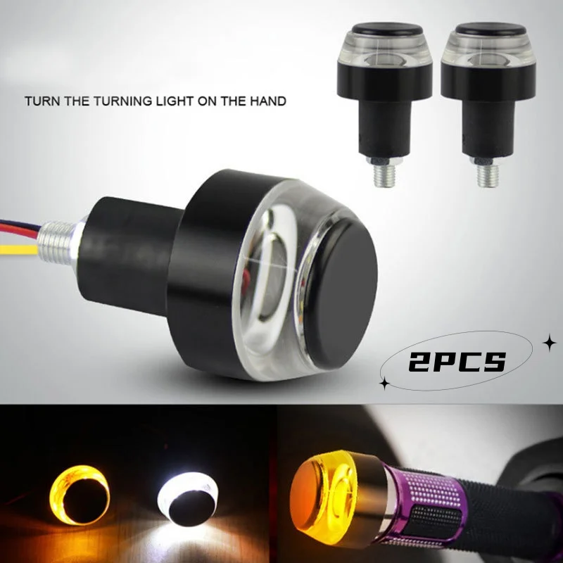 

2pcs Universal 12V Motorcycle Handle Led Turn Signal Light Handlebar Blinker Interior Replacement Parts For Kawasaki Z750
