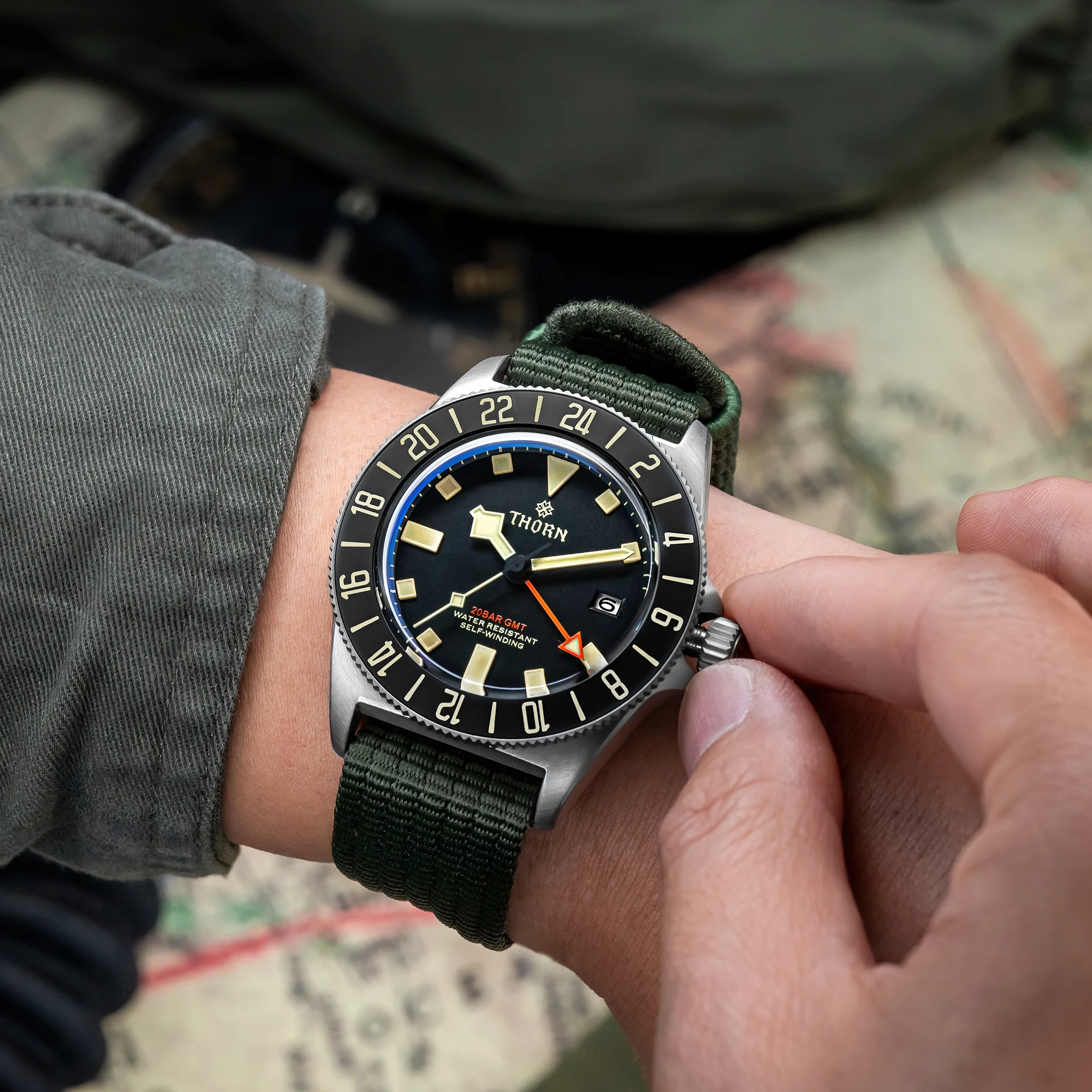 Thorn T020 Titanium Gmt Watch Automatic Mechanical Men’s Diving_voghion.com