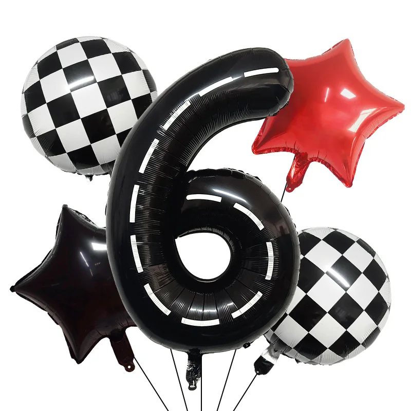 7/8/9-teiliges Rennfahrer-Geburtstagsballon-Set, Helm-Rad-Reifen-Rennballons Geburtstagsdekoration Kinder-Rennthemen-Partydekoration – Detail 19