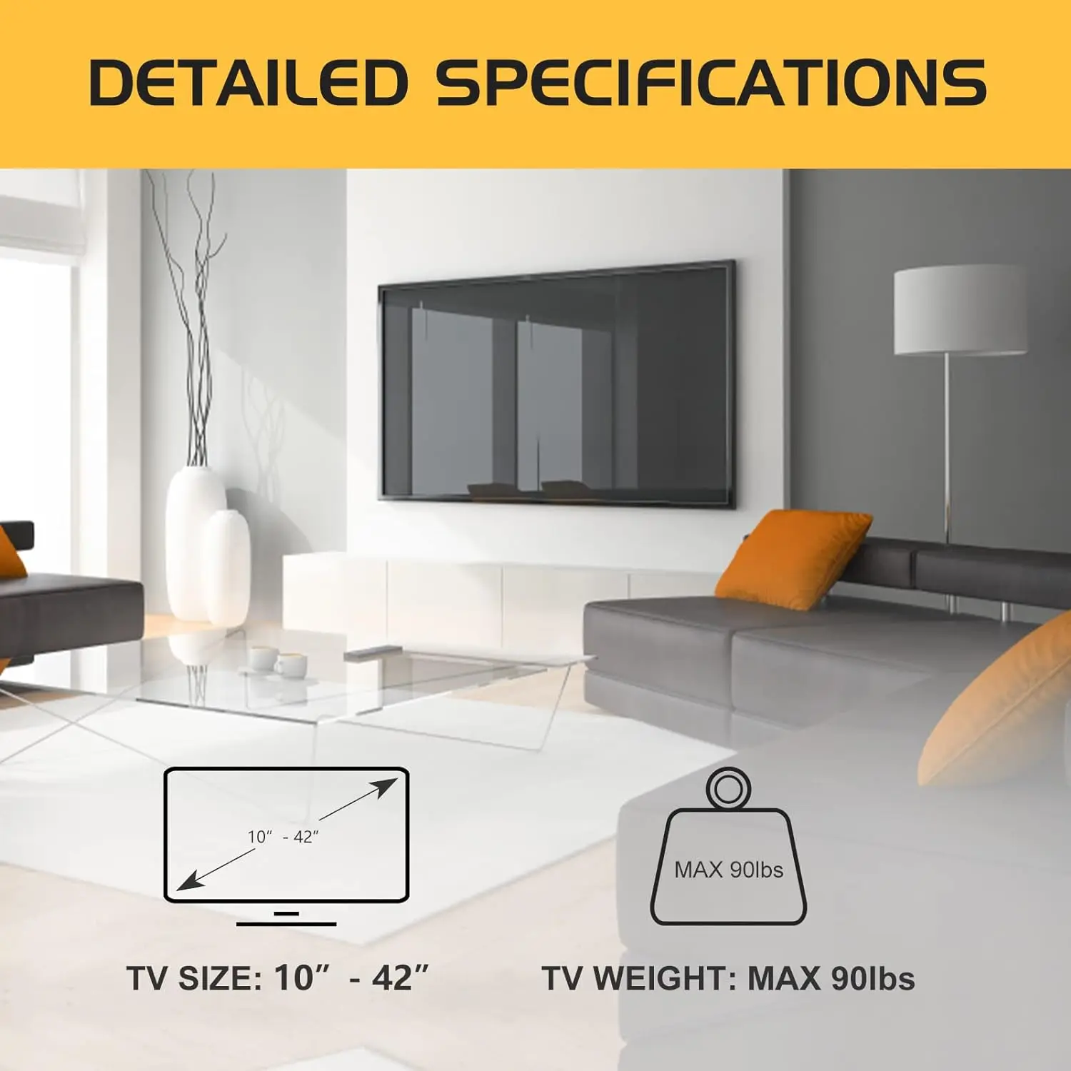 TV wall mount bracket LED LCD Tilt Adjustable Strengthen Support for 14''-42'' Load Up to 40kg VESA 200*200