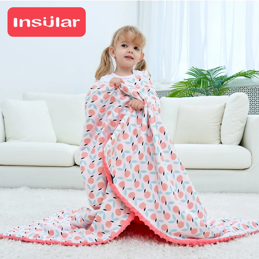 Muslin Baby Blankets Warm Bubble Flannel Thermal Soft Stroller Sleep Cover  Cartoon Infant Bedding Swaddle Wrap Kids Bath Towel - AliExpress