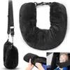 New Lycra Fabric Fillable Travel Neck Pillow Carry Portable Waterproof Stuffable Neck Ultra Soft Fuzz Pillowcase Storage Bag 2