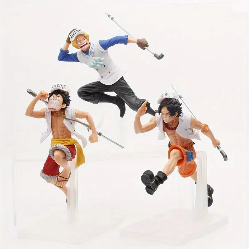 Figurine One Piece - Lot 3 Frères Luffy Sabo Ace - Statuette 15 Cm - Collection