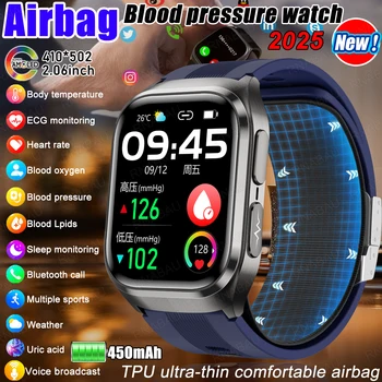 2026 Airbag Smart Watch Nursing grade Bluetooth call air Pump ECG True Accurately Blood Pressure Uric Acid Blood Lipid watch men 1
