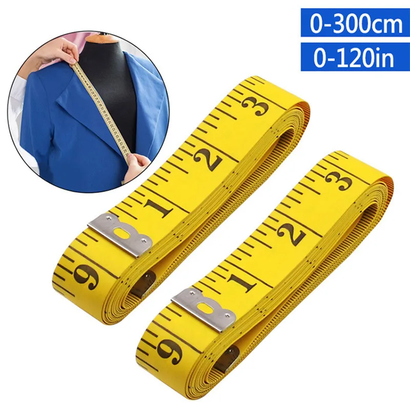 Portable Tape Measure 3 Meters Yellow Soft Leather Ruler Pvc Fiber