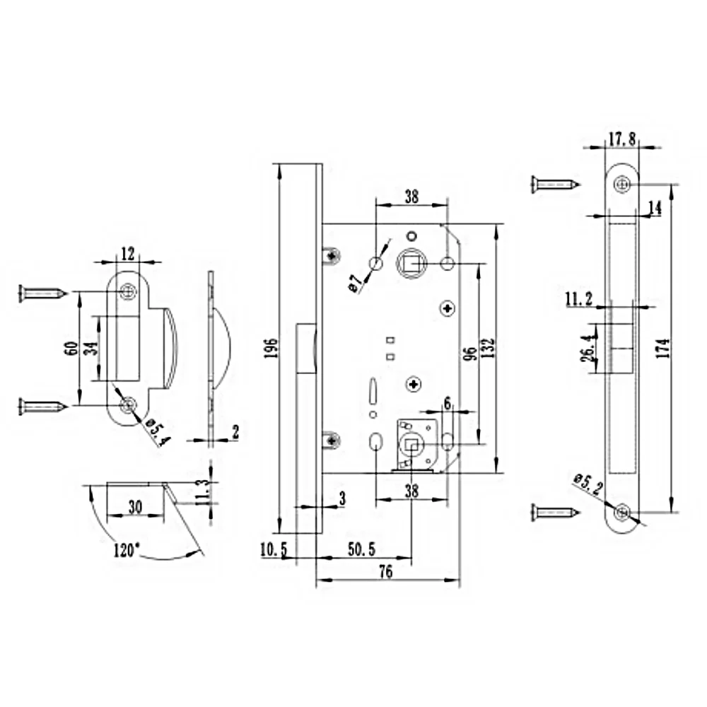 BBDHOME Mortise Lock Body 96*50mm WC Euro PVC Latch With Striker Security Anti-theft Bathroom Apartment Door Repair Parts Israel door lock