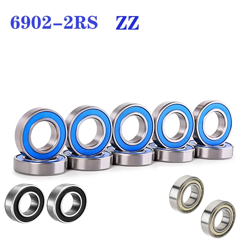 8-Pack 6902-2RS Ball Bearings - 15x28x7mm, ABEC 5 Rating, Sealed (6902 Bearing)